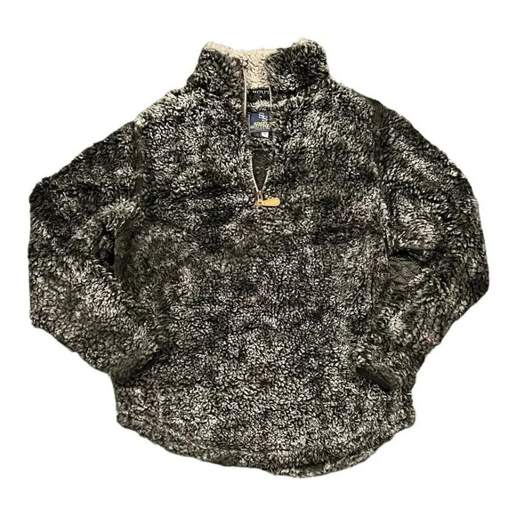 Simply Southern Steel Sherpa Quarter Zip Pullover Sweater M - Picture 1 of 3